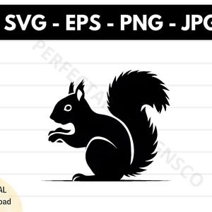 Squirrel silhouette svg file, Squirrel cutting svg file for cricut, Squirrel outline clipart svg, Squirrel vector svg eps png