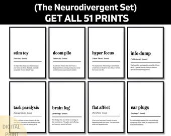 Neurodivergent Funny Definition Print, Neurospicy Wall Art, AuDHD Humor, Funny Mental Health Gift, Autism Acceptance, ADHD Awareness