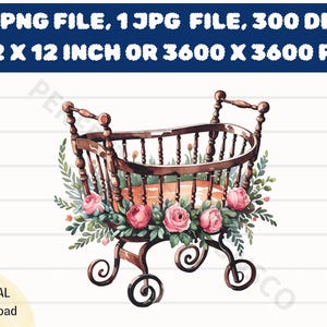 Cradle Watercolor Png Printable Download, Cradle High Quality Jpg and Png Download, Cradle Illustration Digital File