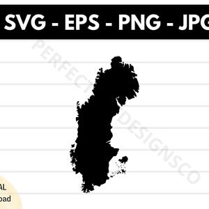 Sweden Silhouette Svg, Sweden Clipart, Sweden Svg File For Cricut, Sweden Shirt Design Vector Eps Png Jpg