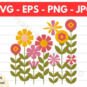 Simple Flower Vine Svg File For Cricut, Silhouette, Flower Vine Clip Art, Flower Vine Shirt Design, Simple Flower Vine Vector Eps Png Svg