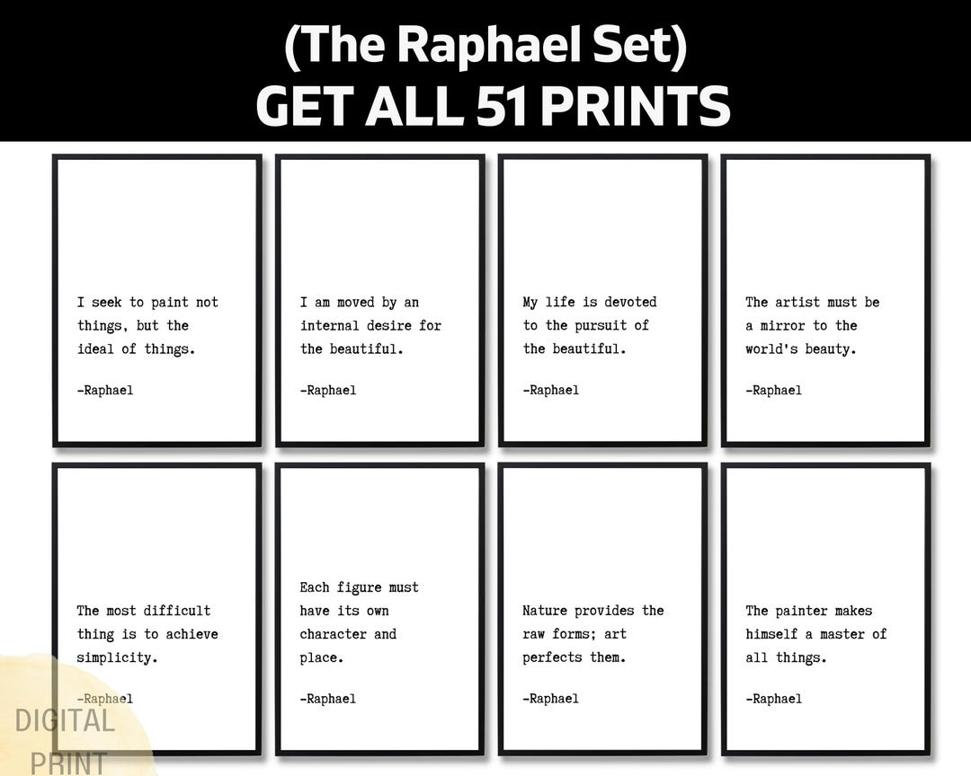 Quotes From Raphael Renaissance 51 Raphael Artist Quotes, Printable Renaissance Wall Art, Italian ...