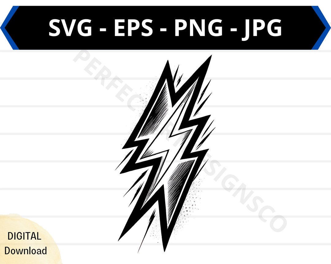 Thunderbolt Vector Illustration Tattoo Svg, Thunderbolt Shirt Design ...