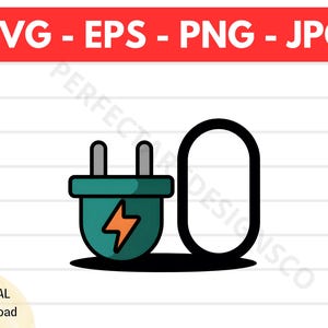 Power Plug Svg, Power Plug Vector, Power Plug Svg File For Cricut, Power Plug Outline, Power Plug Printable Art Design