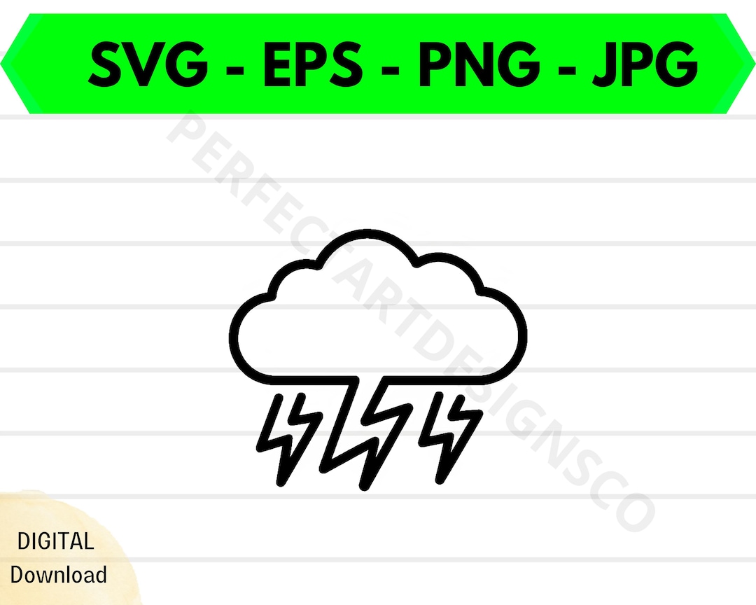 Storm Cloud Outline Svg File, Storm Cloud Cutting Svg File for Cricut ...