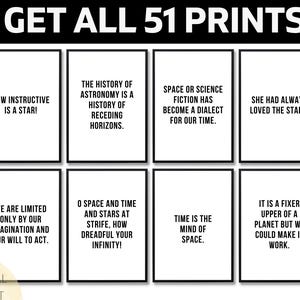 Conjunto de 51 carteles con citas científicas, arte mural imprimible para decorar el aula, regalo STEM para profesores, arte de laboratorio científico, descarga instantánea