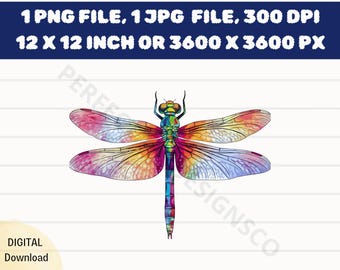 Watercolor Colorful Dragonfly Sublimation Clipart Png Download, Colorful Dragonfly Watercolor Jpg,  Dragonfly Transparent Background Image