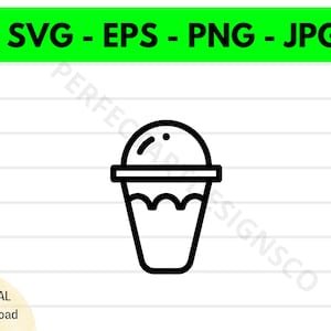 Snowcone Outline Svg, Snowcone Clipart, Snowcone Svg For Shirt, Svg File For Cricut, Snowcone Cut File Svg Eps Png