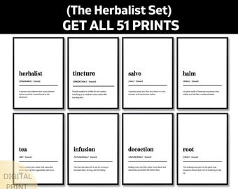 Funny Herbalist Definition Print Set, Natural Medicine Gift, Plant Healer Wall Art, Herbal Remedy Decor, Apothecary Gift, Herb Art Poster