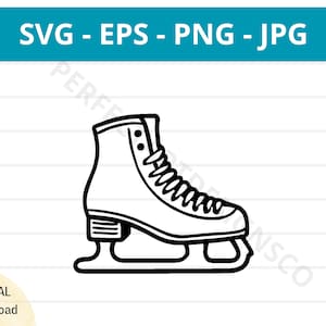 Ice Skates Outline Svg, Ice Skates Clipart, Ice Skates Svg for Shirt, Svg File for Cricut, Ice Skates Vector Svg Eps Png Jpg