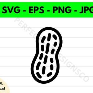 Peanut Outline Svg, Peanut Cricut Cutfile, Peanut Shirt Design, Peanut Clipart Printable Svg Vector Eps Png