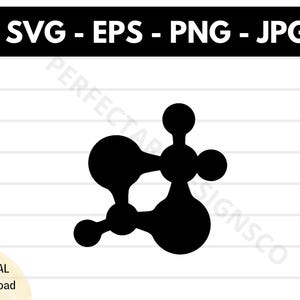 Molecules Silhouette Svg, Molecules Clipart, Molecules Svg File For Cricut, Molecules Shirt Design Vector Eps Png Jpg
