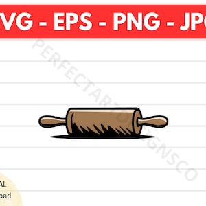 Rolling Pin Svg File For Cricut, Silhouette, Rolling Pin Clip Art, Rolling Pin Shirt Design, Rolling Pin Vector Eps Png Svg Jpg