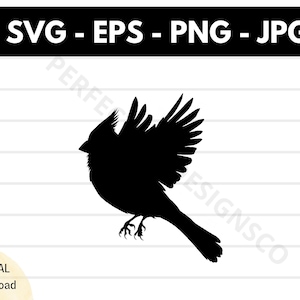 Silhouette di cardinale volante Svg, Clipart di cardinale volante, File Svg di cardinale volante per Cricut, Design di maglietta di cardinale volante Vettore Eps Png