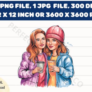 Best Friend Watercolor Clipart, Best Friend Watercolor Png Transparent Background Digital Download, Best Friend Printable Graphic