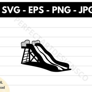 Water Slide Silhouette Svg, Water Slide Clipart, Water Slide Svg File For Cricut, Water Slide Shirt Design Vector Eps Png Jpg