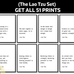 51 Lao Tzu Quotes, Printable Wall Art For Zen Decor, Tao Te Ching Digital Download, Eastern Philosophy Gift, Wisdom Quote Bundle