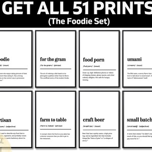 Funny Foodie Definition Print, Humorous Gift for Chef, Kitchen Wall Art, Culinary Quote, Gourmet Food Lover Decor, Dictionary Style Print