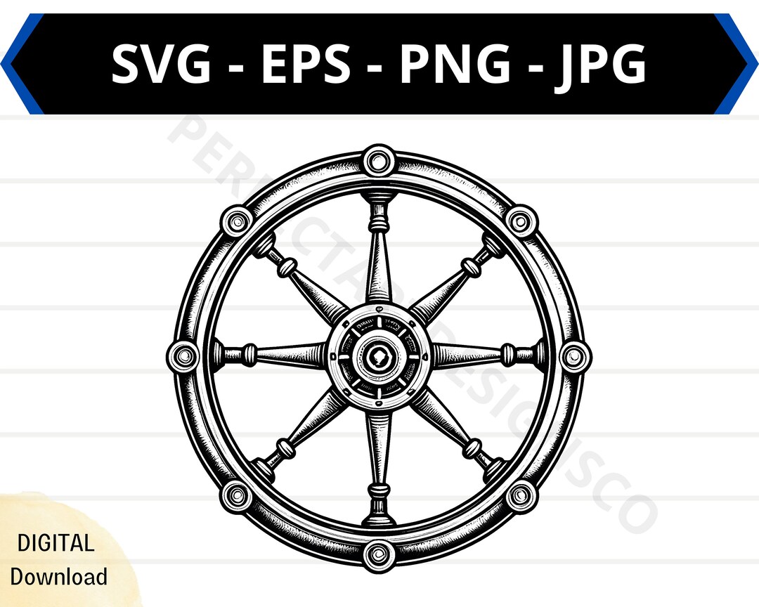 Steering Wheel Tattoo Illustration Svg, Wheel Svg File for Cricut and ...
