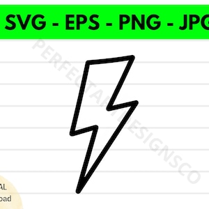 Lightening Bolt Svg File, Lightening Bolt Outline Svg, Lightening Bolt Clipart Svg, Lightening Bolt Svg Cut Files For Cricut And Silhouette