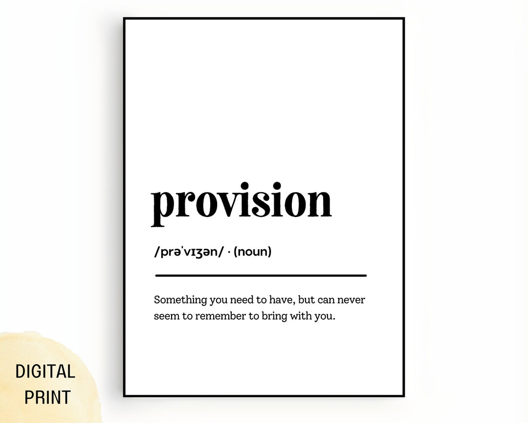 Provision Definition Wall Art Print Provision Definition Etsy