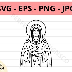 St Mary Coptic Icon Svg Cut File For Cricut, Silhouette, St Mary Coptic Sign Cutfile, St Mary Coptic Symbol Cut File, St Mary Coptic Vector