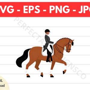 Fichier Svg de dressage de cheval pour Cricut, Silhouette, clipart de dressage de cheval, conception de chemise de dressage de cheval, vecteur de dressage de cheval Eps Png Svg Jpg