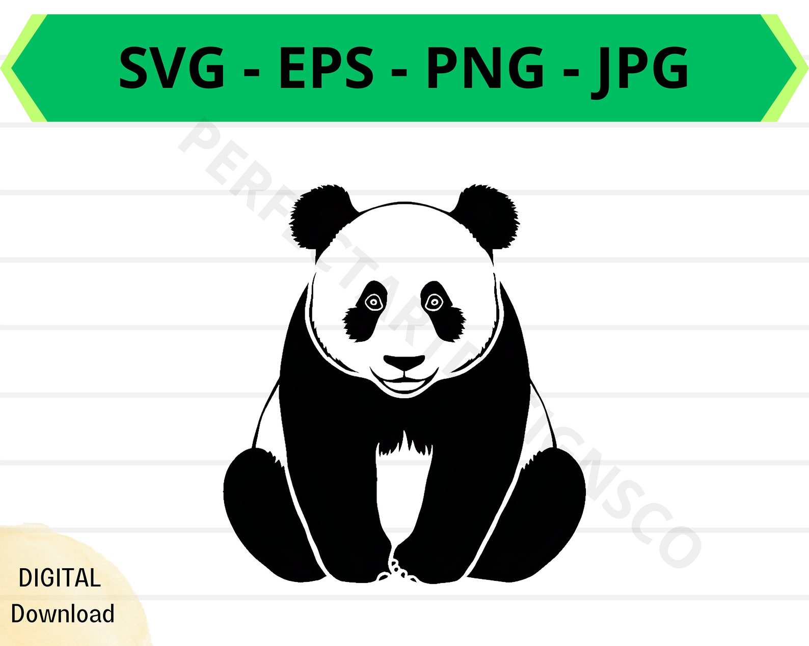 Panda Outline Svg, Panda Clipart, Panda Svg for Shirt, Svg File for ...