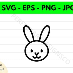 Rabbit Head Outline Svg, Rabbit Head Clipart, Rabbit Head Svg For Shirt, Svg File For Cricut, Rabbit Head Cut File Svg Eps Png