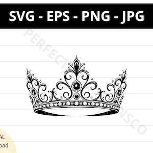 Tiara vector image clipart, Tiara svg Tiara cutting file cricut silhouette, Tiara svg for shirt design, Tiara clipart