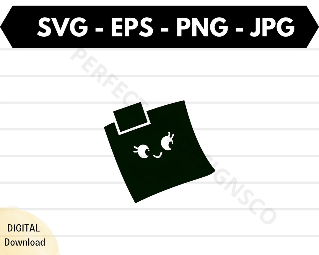 Cute Sticky Note Silhouette Svg File, Cute Sticky Note Cutting Svg File ...