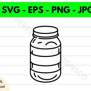 Contorno barattolo di sottaceti in formato SVG, Clipart barattolo di sottaceti, Barattolo di sottaceti in formato SVG per maglietta, File SVG per Cricut, File di taglio barattolo di sottaceti in formato SVG EPS PNG