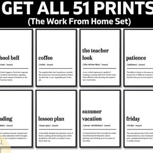 Funny Work From Home Definition Print, WFH Humor Wall Art, Sarcastic Home Office Decor, Remote Worker Gift, Funny Gift For Coworker On Zoom