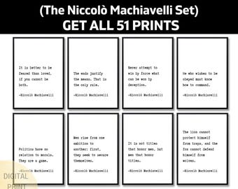 51 Niccolò Machiavelli Quotes, Printable Wall Art, Political Philosophy Digital Download, Leadership Strategy Gift, The Prince Decor