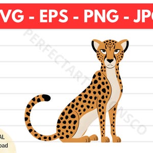 Cheetah Svg, Cheetah Vector, Cheetah Svg File For Cricut, Cheetah Outline, Cheetah Printable Art Design