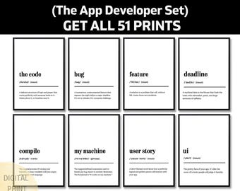 App Developer Funny Definition, Gift For Coder, Tech Humor Wall Art, Software Engineer Office Decor, Sarcastic Programmer Quote Print