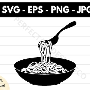 Spaghetti Supper Silhouette Svg, Spaghetti Supper Cricut, Spaghetti Supper Shirt Design, Spaghetti Clipart Printable Svg Vector Eps Png Jpg