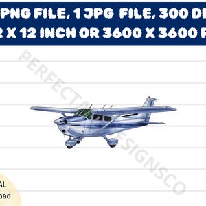 Cessna 172 Watercolor Clipart, Cessna 172 Watercolor Png Transparent Background Digital Download, Cessna 172 Printable Graphic