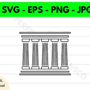 Roman Pillars Outline Svg File, Roman Pillars Cutting Svg File For Cricut, Roman Pillars Clipart Svg, Roman Pillars Vector Svg Png Eps