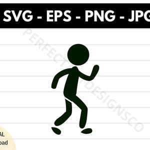 Stick Person Silhouette Svg, Stick Person Outline, Stick Person Cricut, Stick Person Printable, Stick Person Laser Cut Svg File