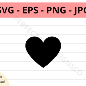 Simbolo di piccolo cuore nero in formato SVG, File icona di piccolo cuore nero, File SVG per Cricut per il taglio del simbolo di piccolo cuore nero, Silhouette in formato SVG PNG EPS Jpg