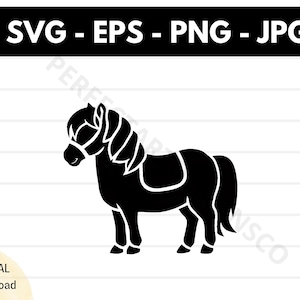 Shetlandpony Silhouette-Svg-Datei, Shetlandpony schneiden-Svg-Datei für Cricut, Shetlandpony-Umriss-Clipart-Svg, Pony-vektorsSvg eps png