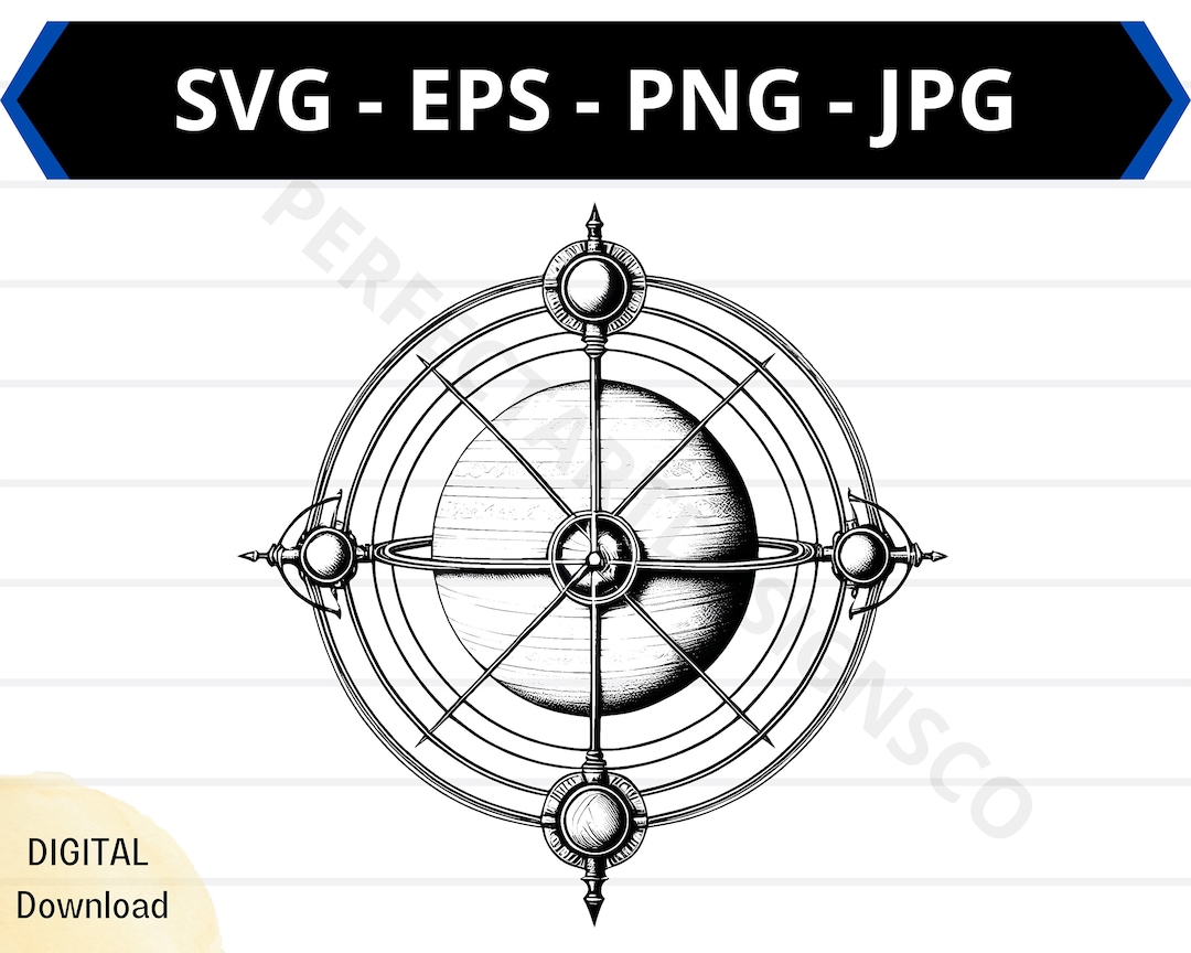 Armillary Sphere Vector Illustration Tattoo Svg, Armillary Sphere Shirt ...