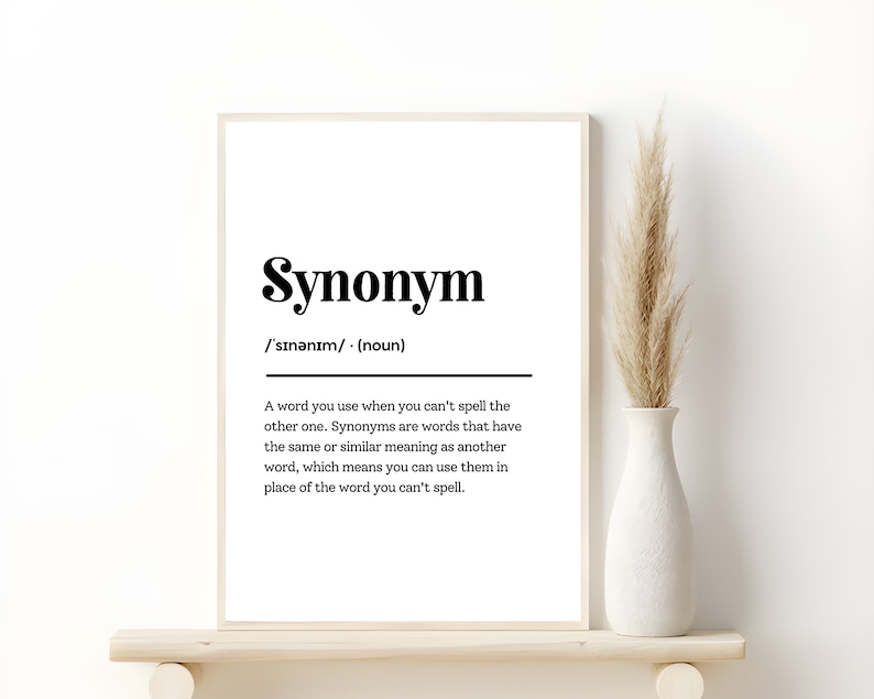 Synonyms Posters Set of 4 English Classroom Decor Synonym Etsy