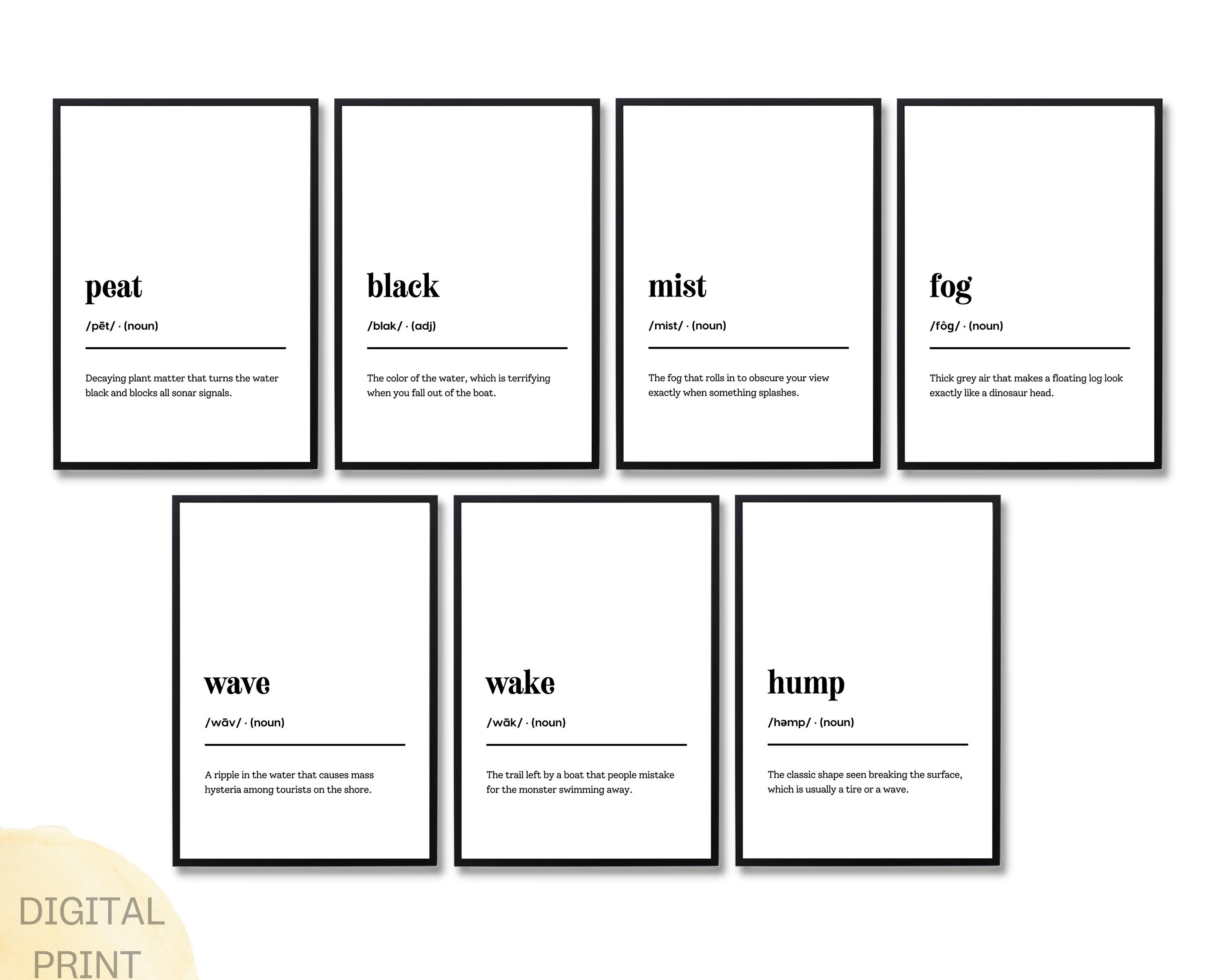 Monster Definition Funny Loch Ness Monster Definition Print Set, Nessie Lover Gift ...