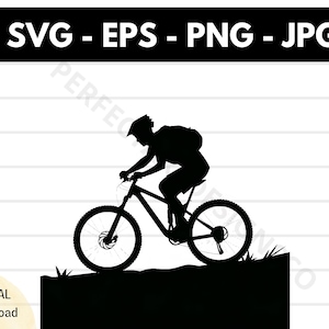 Vélo de montagne Silhouette Svg, contour de vélo de montagne, vélo de montagne Cricut, vélo de montagne imprimable, fichier Svg de vélo de montagne coupé