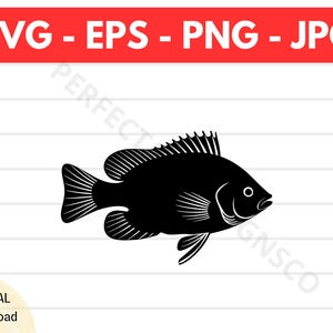 Silhueta de peixe SVG, Silhueta de peixe em vetor, Arquivo SVG de silhueta de peixe para Cricut, Contorno de silhueta de peixe, Arte para impressão de silhueta de peixe