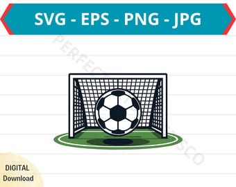 Soccer Goal Svg, Soccer Goal Clipart, Soccer Goal Svg for Shirt, Svg File for Cricut, Silhouette, Soccer Goal Vector Svg Eps Png Jpg