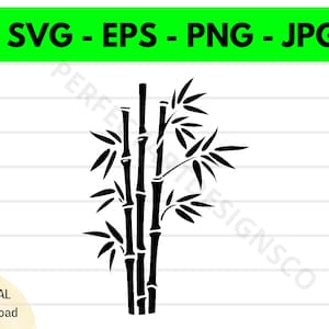 Bamboo Outline Svg, Bamboo Clipart, Bamboo Svg For Shirt, Svg File For Cricut, Bamboo Cut File Svg Eps Png