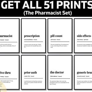 Funny Pharmacist Definition Print, Pharmacy Humor Wall Art, Rx Gift For Pharmacist, Doctor Of Pharmacy Decor, Apothecary Quote Sign Gift
